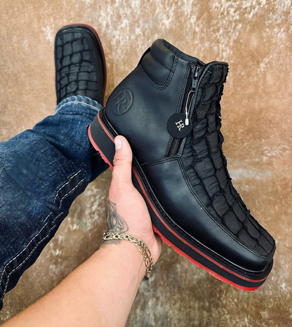 Pirarucu Leather Botin With 3D Lightweight Soles - Square Toe