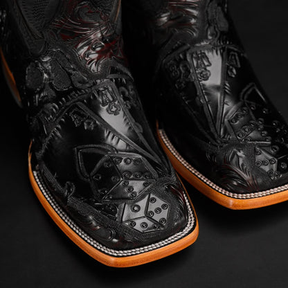 Iron Trail Cowboy Boots - Midnight Forge, Square Toe