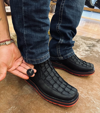 Pirarucu Leather Botin With 3D Lightweight Soles - Square Toe