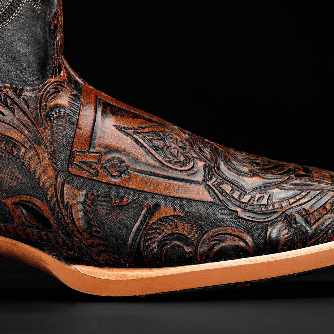 Country Gambler Tooled Cowboy Boots