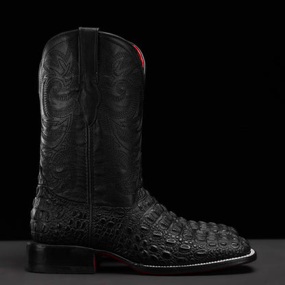 Black Caiman Horn Handmade Boots