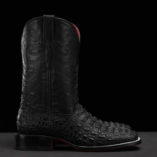 Black Caiman Horn Handmade Boots