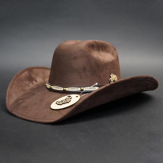 Western Cowboy Hat - 4" Brim × 4.5" Crown