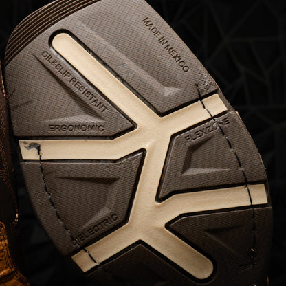 Rustic Honey Anaconda Leather Boots With 3D Lightweight Sole - Composite Toe