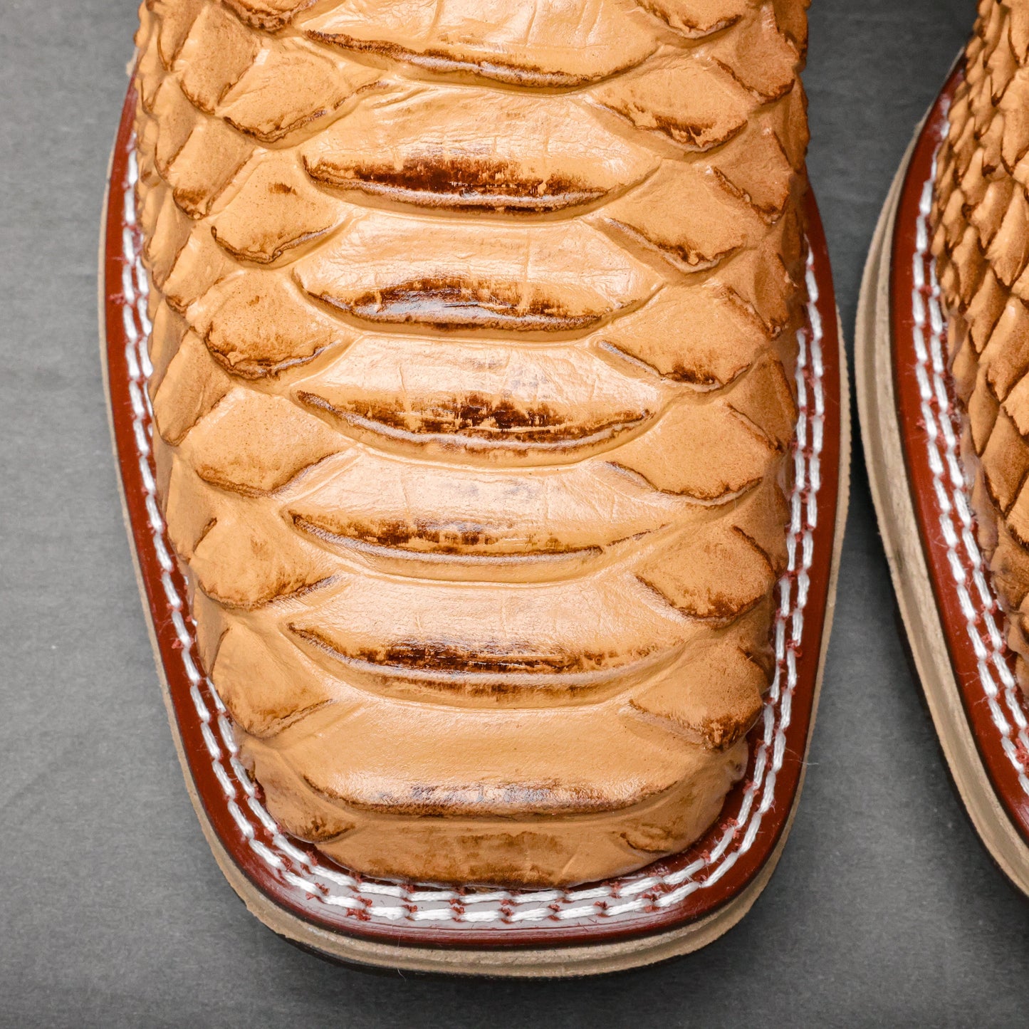 Rustic Honey Anaconda Leather Boots With 3D Lightweight Sole - Composite Toe