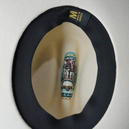 White Cowboy Hat With Red & Black Accent Band