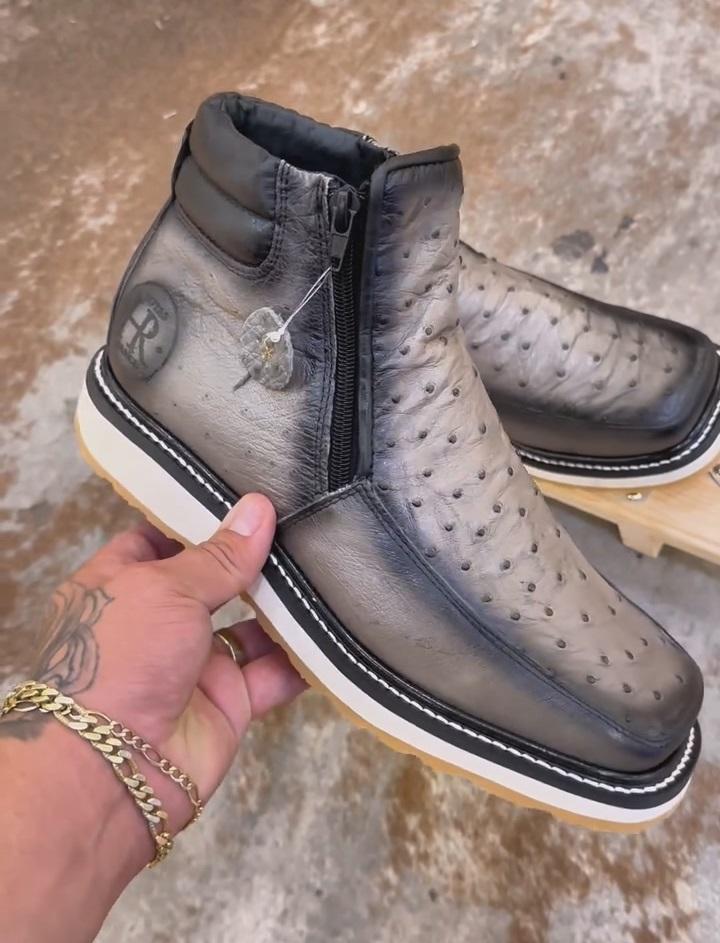 Autumn New Arrival – Alaska Ostrich Skin Cowboy Boots